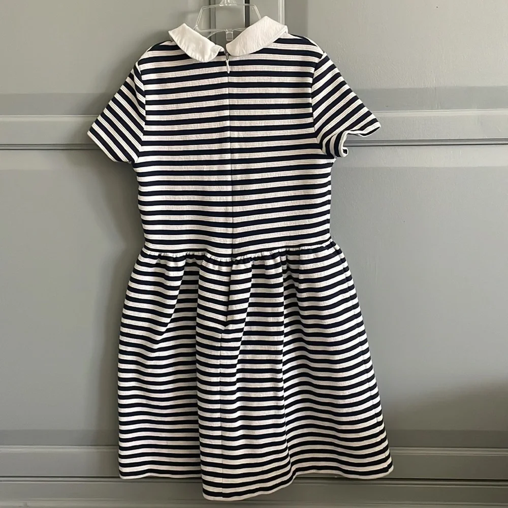 Polo by Ralph Lauren navy striped dress girls size 8/10 - Picture 3 of 4